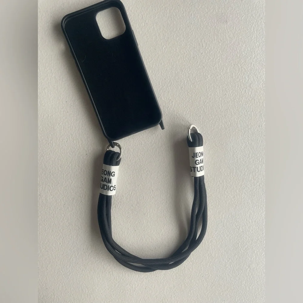 iPhone 12 Flex Black Cover Case With Handheld Strap